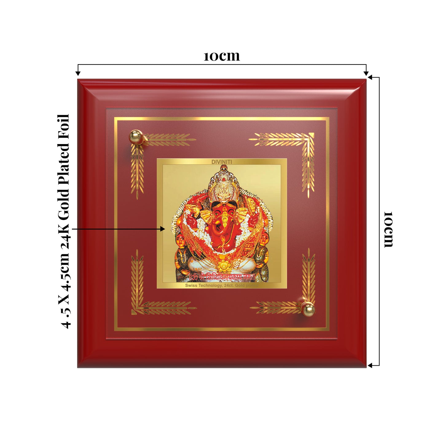 Lord Siddhivinayak | Giver of Auspicious Beginnings & Fulfilled Wishes Tabletop Frame in 24K Gold Plated Foil