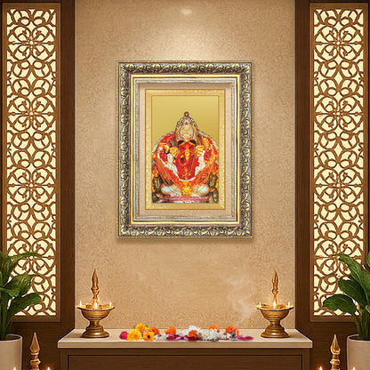 Lord Siddhivinayak | Lord Ganesha Wall Photo Frame in 24K Gold Plated Foil