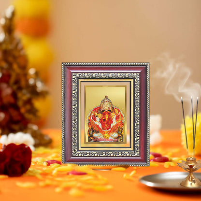 Lord Siddhivinayak Wall & Tabletop Frame for Home & Temple in 24K Gold Plated Foil
