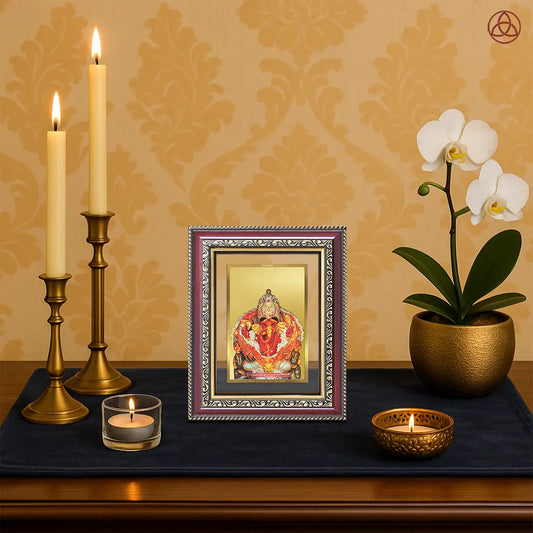 Lord Siddhivinayak | Giver of Auspicious Beginnings & Fulfilled Wishes Wall & Tabletop Photo Frame in 24K Gold Plated Foil
