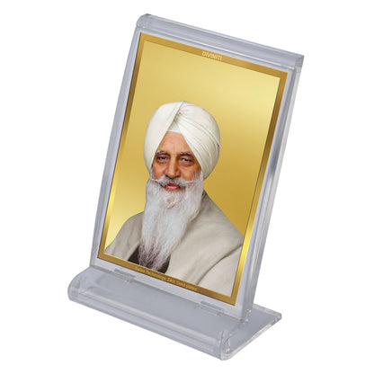 Diviniti 24K Gold Plated Foil Radha Soami Frame For Car Dashboard, Home Decor, Gift (11 x 6.8 CM)