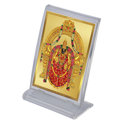 Diviniti 24K Gold Plated Foil Padmavathi Frame For Car Dashboard, Home Decor, Table Tops (11 x 6.8 CM)