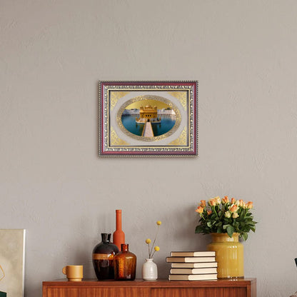 Sri Harmandir Sahib (Golden Temple) | Sikh Sacred Wall & Tabletop Royal Photo Frame in 24K Gold Plated Foil