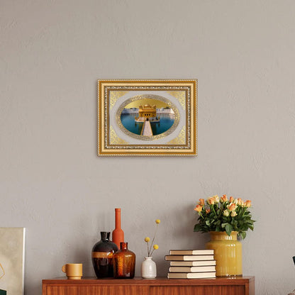Sri Harmandir Sahib (Golden Temple) | Sikh Sacred Wall & Tabletop Royal Photo Frame in 24K Gold Plated Foil