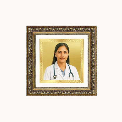Portrait on Gold Immortalise Your Aurum Essence Square Photo Frame in 24K Gold Plated Foil