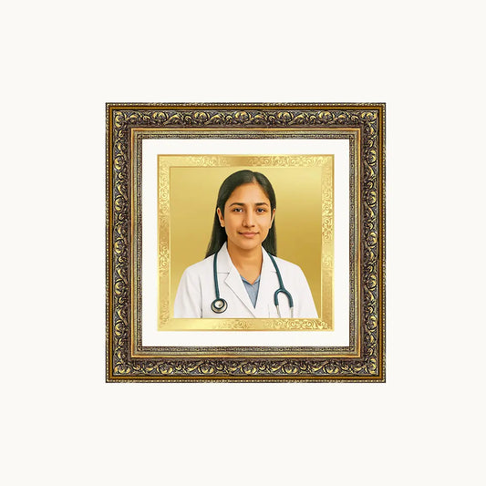 Portrait on Gold Immortalise Your Aurum Essence Square Photo Frame in 24K Gold Plated Foil