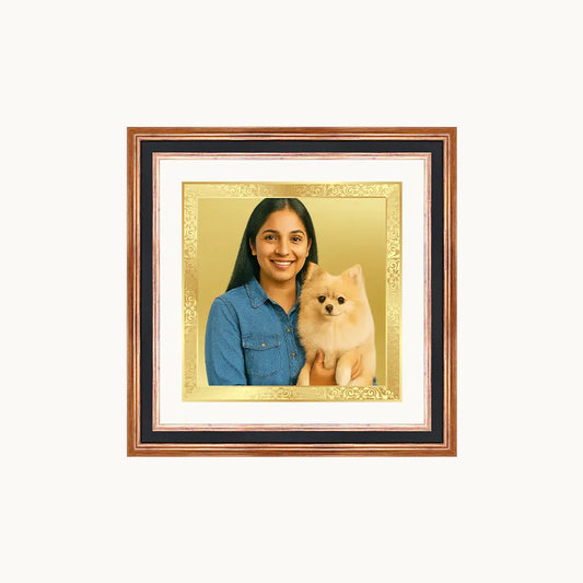 Portrait on Gold Immortalise Your Luxe Mini Square Photo Frame in 24K Gold Plated Foil