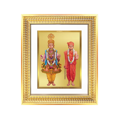 Lord Swaminarayan beautifully depicted in a gold-plated framed wall and tabletop art.