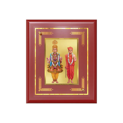 Lord Swaminarayan Devotional Wall & Tabletop Frame for Home & Temple in 24K Gold Plated Foil