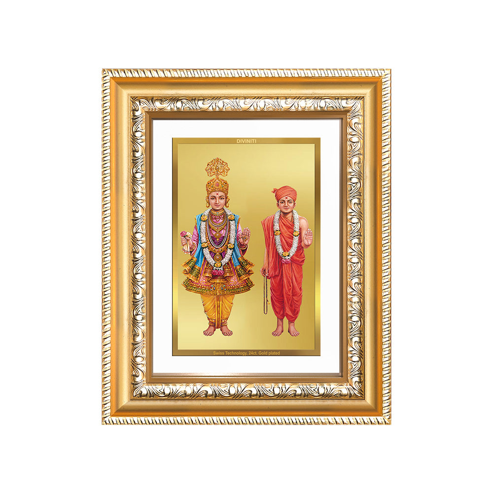 Lord Swaminarayan Photo Frame in 24K Gold Plated Foil
