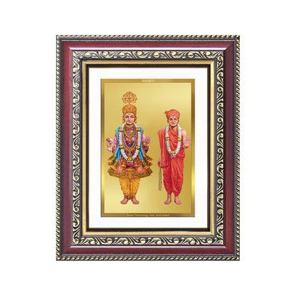 Lord Swaminarayan | Incarnation of Dharma & Divine Grace Wall and Tabletop Photo Frame in 24K Gold Plated Foil