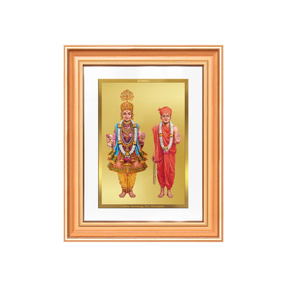 Lord Swaminarayan | Incarnation of Dharma & Divine Grace Wall & Tabletop Frame in 24K Gold Plated Foil