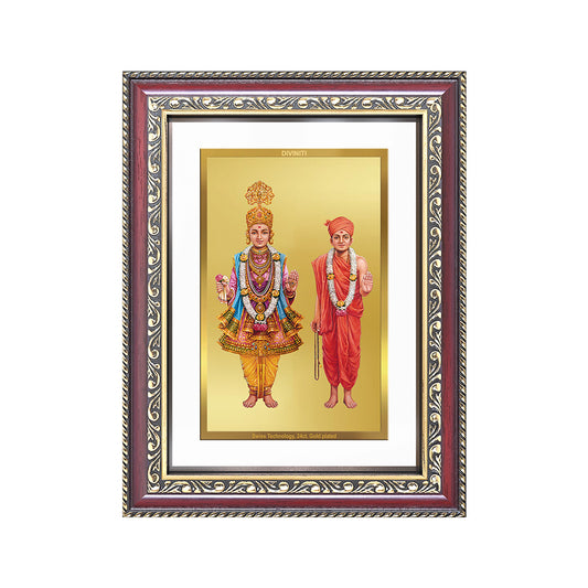 Lord Swaminarayan | Incarnation of Dharma & Divine Grace Wall and Tabletop Photo Frame in 24K Gold Plated Foil