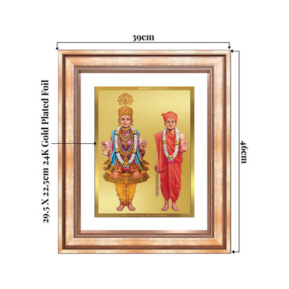Lord Swaminarayan | Incarnation of Dharma & Divine Grace Wall & Tabletop Frame in 24K Gold Plated Foil