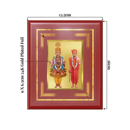 Lord Swaminarayan Devotional Wall & Tabletop Frame for Home & Temple in 24K Gold Plated Foil