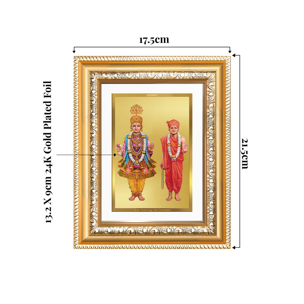 Lord Swaminarayan Photo Frame in 24K Gold Plated Foil