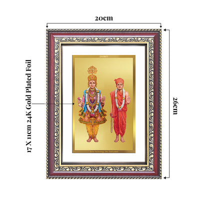 Lord Swaminarayan | Incarnation of Dharma & Divine Grace Wall and Tabletop Photo Frame in 24K Gold Plated Foil