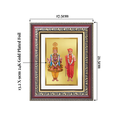 Lord Swaminarayan | Incarnation of Dharma & Divine Grace Wall and Tabletop Photo Frame in 24K Gold Plated Foil