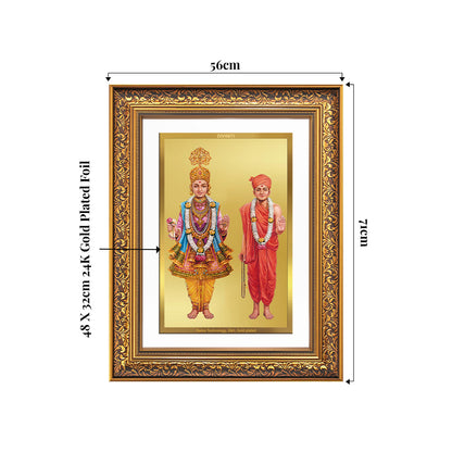 Lord Swaminarayan | Incarnation of Dharma & Divine Grace Wall Photo Frame in 24K Gold Plated Foil