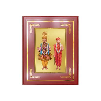 Lord Swaminarayan | Incarnation of Dharma & Divine Grace Wall & Tabletop Frame in 24K Gold Plated Foil