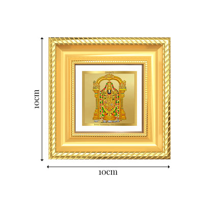 Diviniti Lord Tirupati Balaji (Sri Venkateswara) Tabletop Frame in 24K Gold Plated Foil | Prosperity, Protection & Divine Blessings | DG015S1A (10x10 CM)