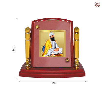 Guru Tegh Bahadar Ji | Ninth Sikh Guru and Dharam-Di-Chadar Spiritual Car Dashboard frame in 24K Gold Plated Foil