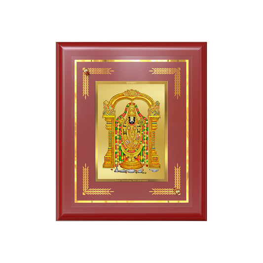Lord Tirupati Balaji | Sri Venkateswara | Supreme Form of Vishnu from Tirumala Wall & Tabletop Frame in 24K Gold Plated Foil