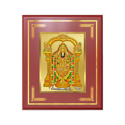 Lord Tirupati Balaji | Sri Venkateswara | Supreme form of Vishnu from Tirumala Wall Mount Photo Frame in 24K Gold Plated Foil