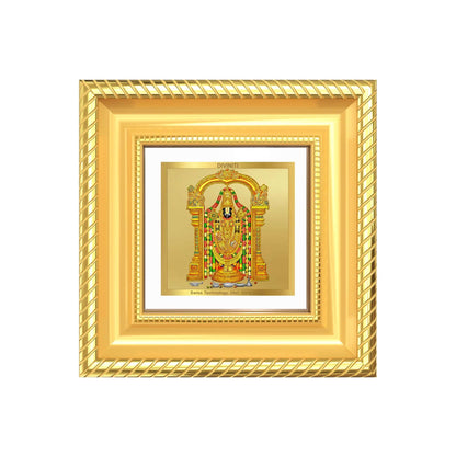 Diviniti Lord Tirupati Balaji (Sri Venkateswara) Tabletop Frame in 24K Gold Plated Foil | Prosperity, Protection & Divine Blessings | DG015S1A (10x10 CM)