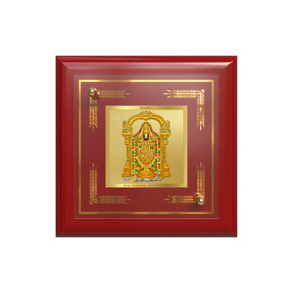 Lord Tirupati Balaji | Sri Venkateswara | Supreme Form of Vishnu from Tirumala Tabletop Frame in 24K Gold Plated Foil