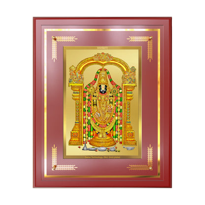 Lord Tirupati Balaji | Sri Venkateswara | Supreme form of Vishnu from Tirumala Wall Mount Photo Frame in 24K Gold Plated Foil