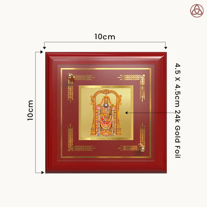 Lord Tirupati Balaji | Sri Venkateswara | Supreme Form of Vishnu from Tirumala Tabletop Frame in 24K Gold Plated Foil