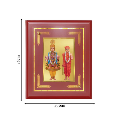 Lord Swaminarayan Devotional Wall & Tabletop Frame for Home & Temple in 24K Gold Plated Foil