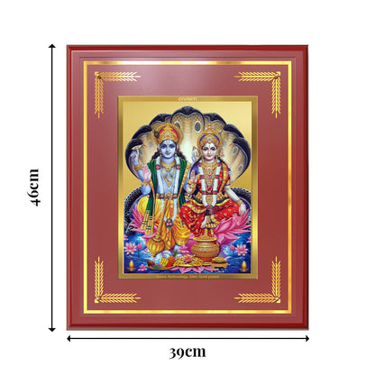 Lakshmi Vishnu | Divine Consort Wall Mount Photo Frame in 24K Gold Plated Foil