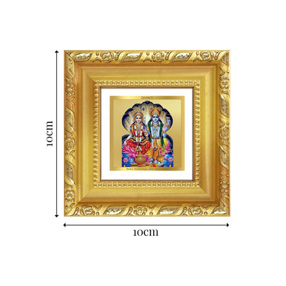 Diviniti Lakshmi Vishnu Tabletop Photo Frame in 24K Gold Plated Foil | Prosperity, Protection & Divine Harmony | DG103S1A (10x10 CM)
