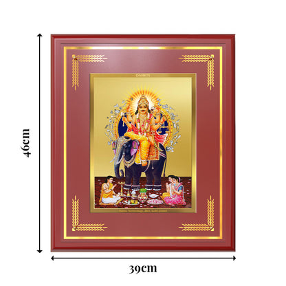 Lord Vishwakarma | Divine Architect of the Universe Wall & Tabletop Frame in 24K Gold Plated Foil