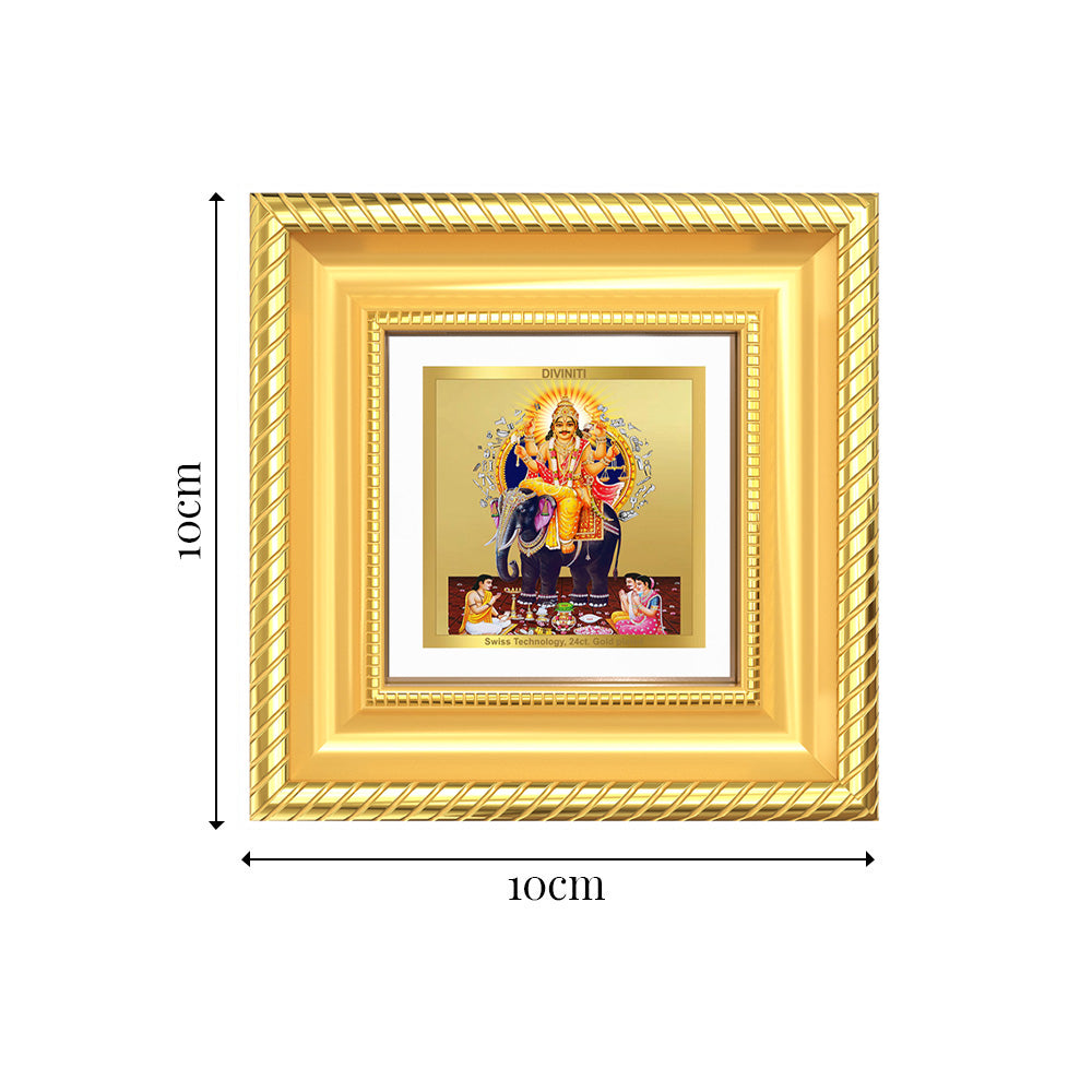 Diviniti Lord Vishwakarma Tabletop Frame in 24K Gold Plated Foil | Creativity, Skill & Divine Blessings | DG015S1A (10x10 CM)