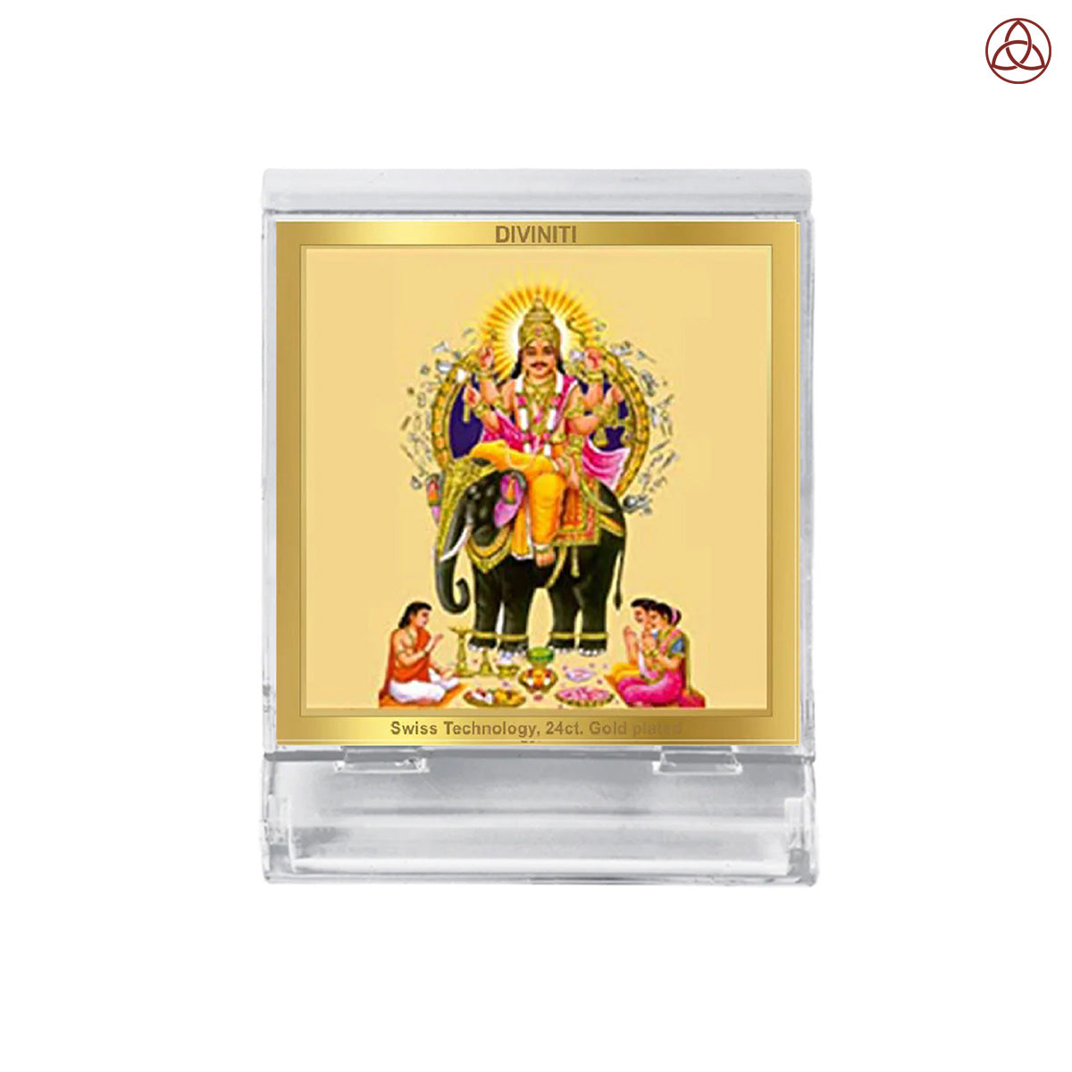 Lord Vishwakarma | Spiritual Car Dashboard & Tabletop Frame in 24K Gold Plated Foil
