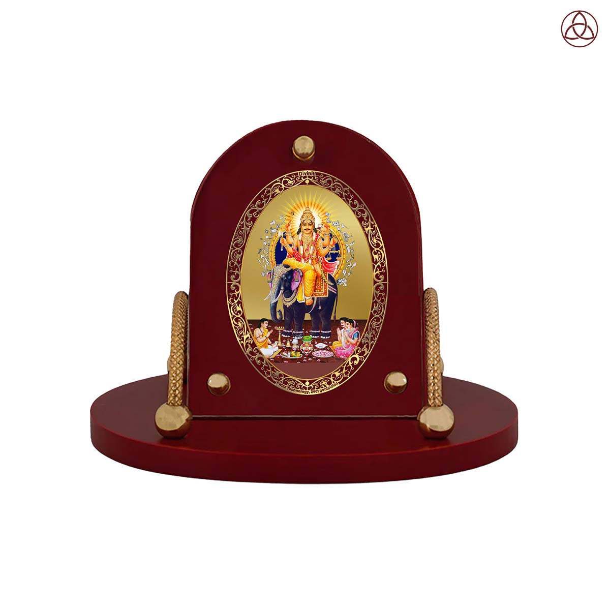 Lord Vishwakarma | Spiritual Car Dashboard & Tabletop Frame in 24K Gold Plated Foil