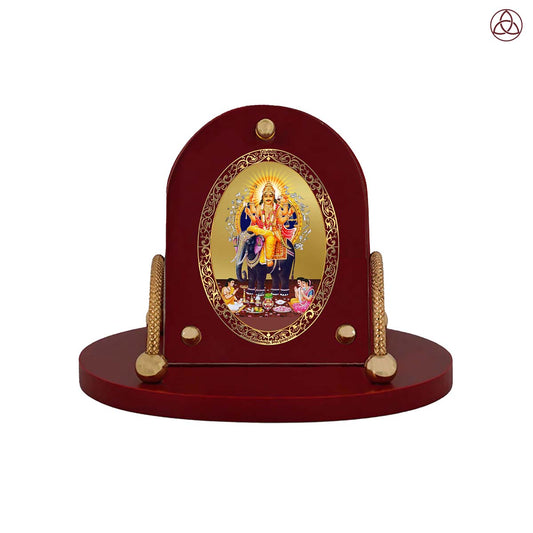 Lord Vishwakarma | Spiritual Car Dashboard & Tabletop Frame in 24K Gold Plated Foil