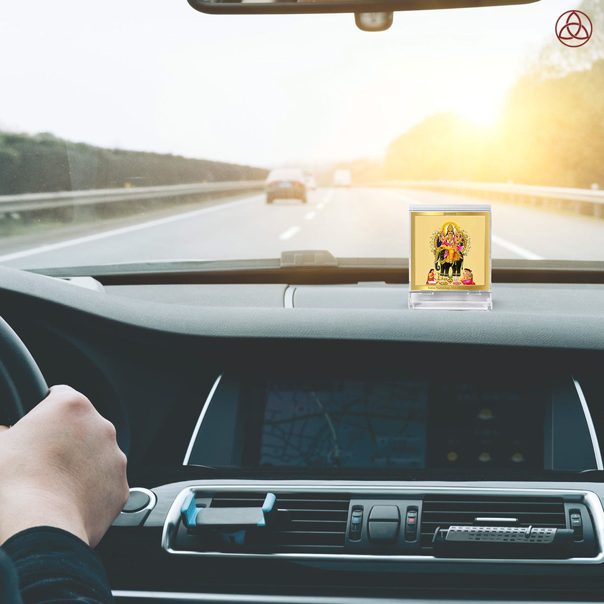 Lord Vishwakarma | Spiritual Car Dashboard & Tabletop Frame in 24K Gold Plated Foil