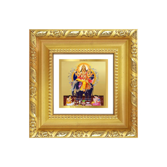 Lord Vishwakarma | Divine Architect of the Universe Tabletop Frame in 24K Gold Plated Foil