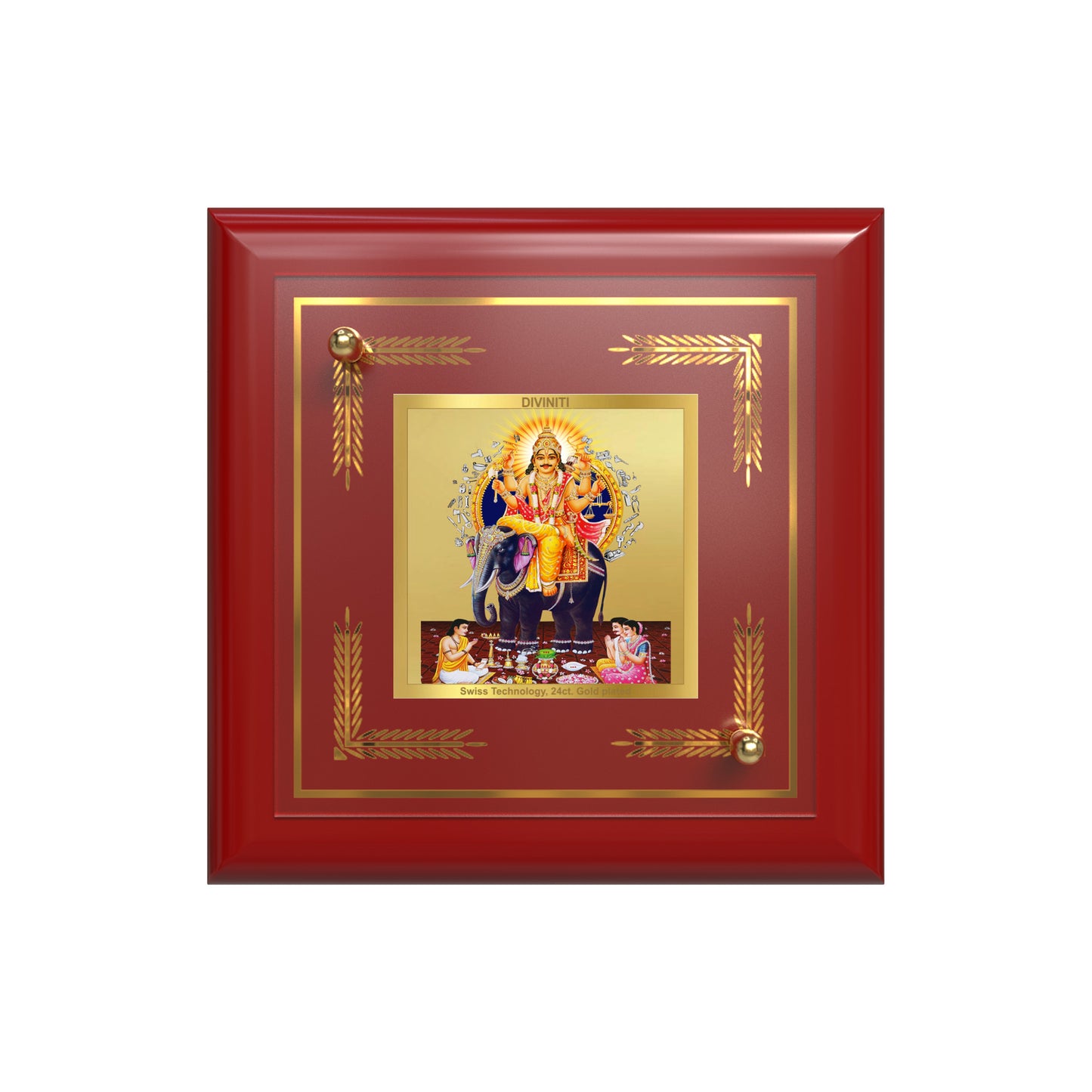 Lord Vishwakarma | Divine Architect of the Universe Tabletop Frame in 24K Gold Plated Foil