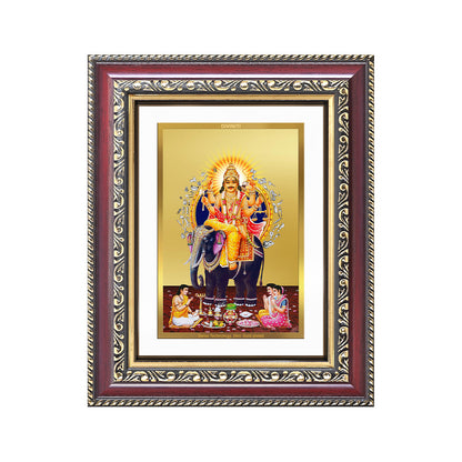 Lord Vishwakarma | Divine Architect of the Universe Wall and Tabletop Photo Frame in 24K Gold Plated Foil