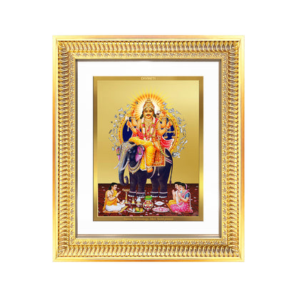Lord Vishwakarma framed artwork in 24K gold plating showcasing divine craftsmanship and celestial design.