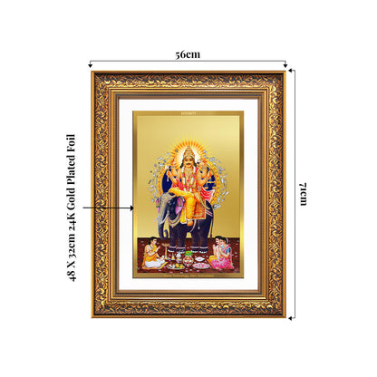 Lord Vishwakarma | Divine Architect of the Universe Wall Photo Frame in 24K Gold Plated Foil