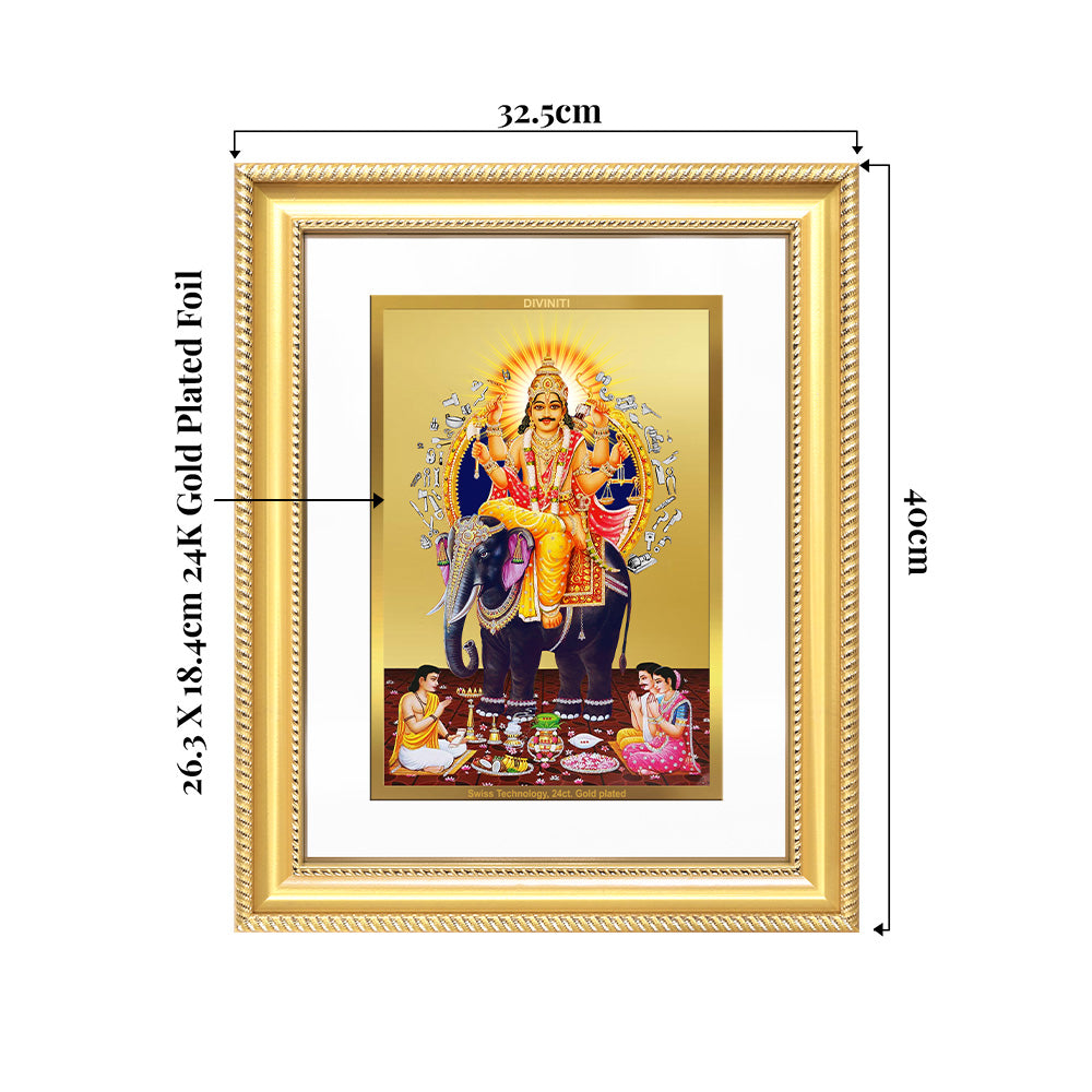 Lord Vishwakarma | Divine Architect of the Universe Wall & Tabletop Frame in 24K Gold Plated Foil