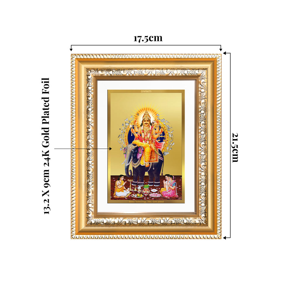Lord Vishwakarma photo frame in 24k gold plated foil