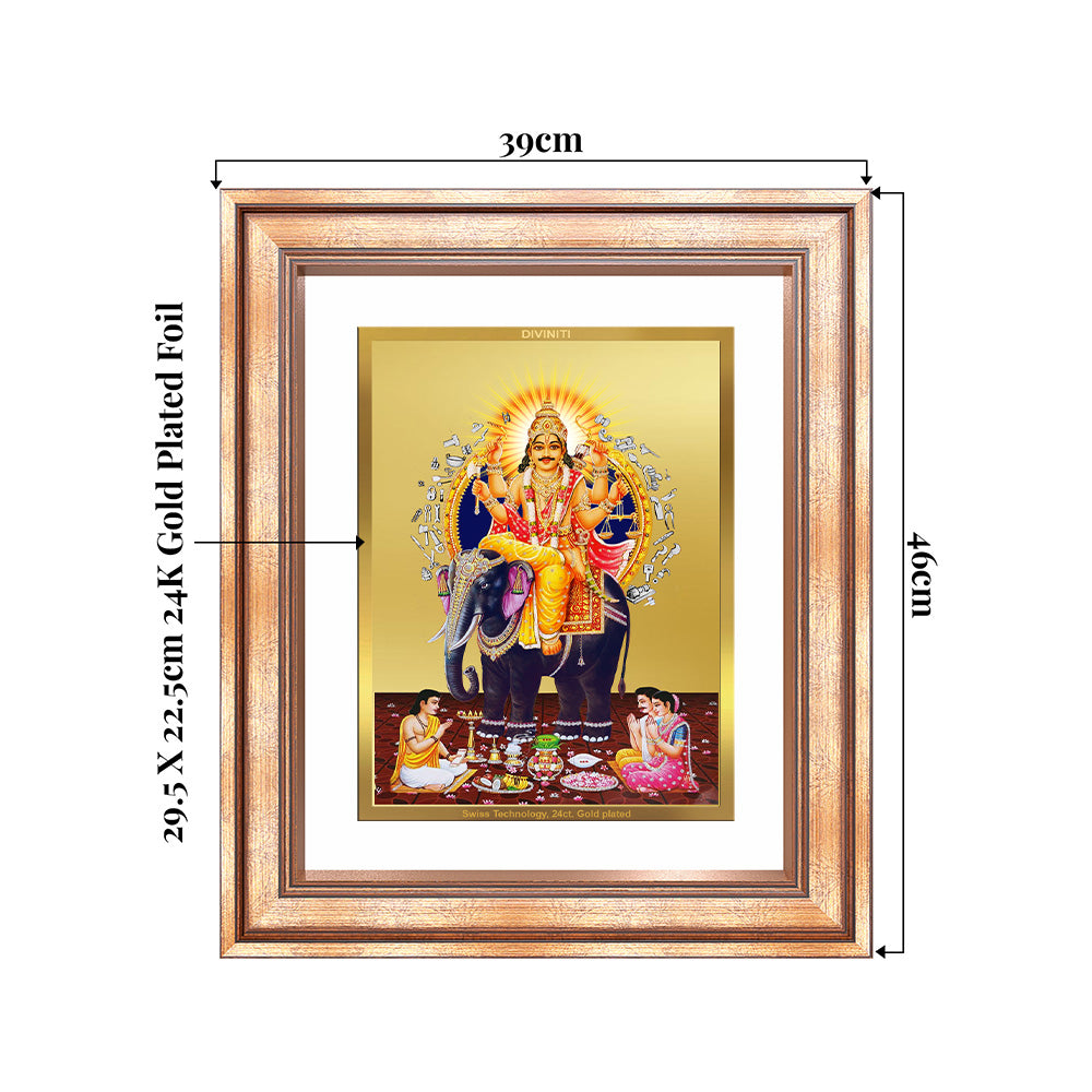Lord Vishwakarma | Divine Architect of the Universe Wall & Tabletop Frame in 24K Gold Plated Foil
