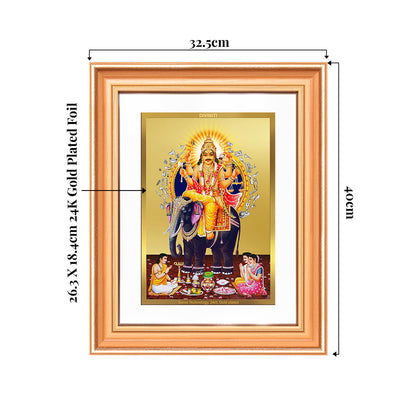 Lord Vishwakarma | Divine Architect of the Universe Wall & Tabletop Frame in 24K Gold Plated Foil